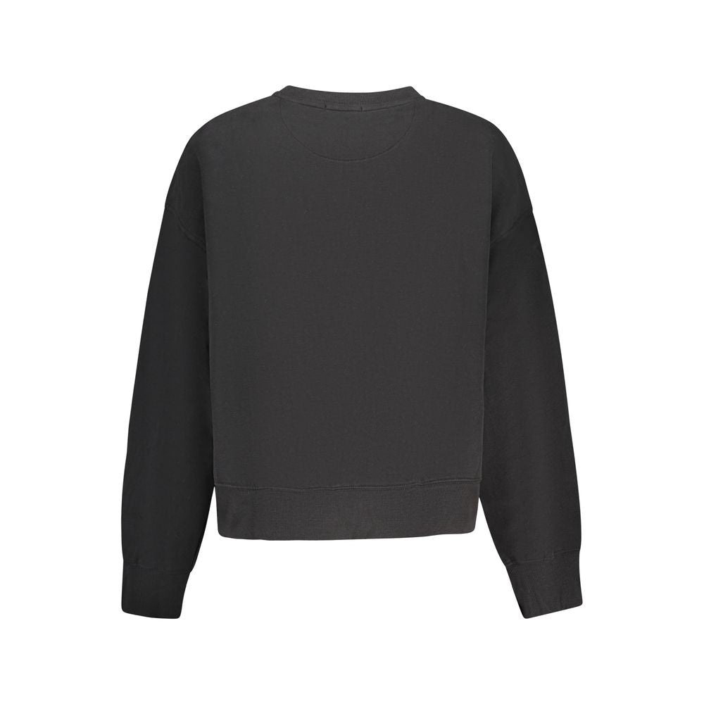 Sweat-shirt pour femmes en coton noir de la marque Pepe Jeans, coupe décontractée et style confortable visible en image.