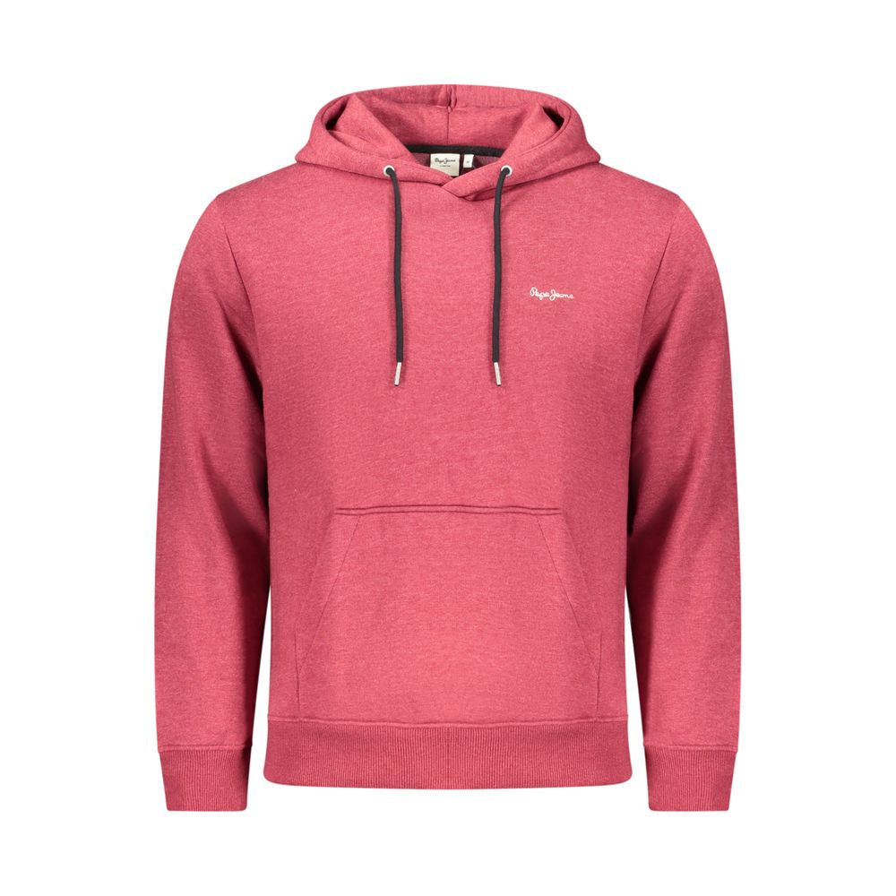 Sweatshirt pour homme Pepe Jeans en polyester rouge, style décontracté avec logo visible, tissu confortable et coupe moderne.