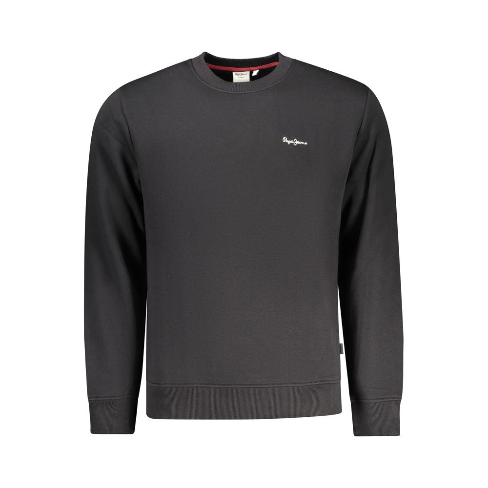 Sweat-shirt noir pour homme en polyester de la marque Pepe Jeans, avec capuche et design décontracté.