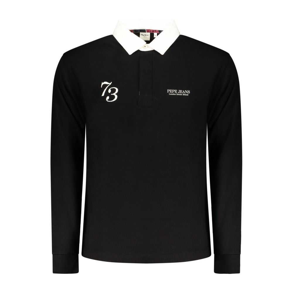 Sweat à capuche pour femmes Pepe Jeans en coton noir, détail du design et logo de la marque sur le devant.