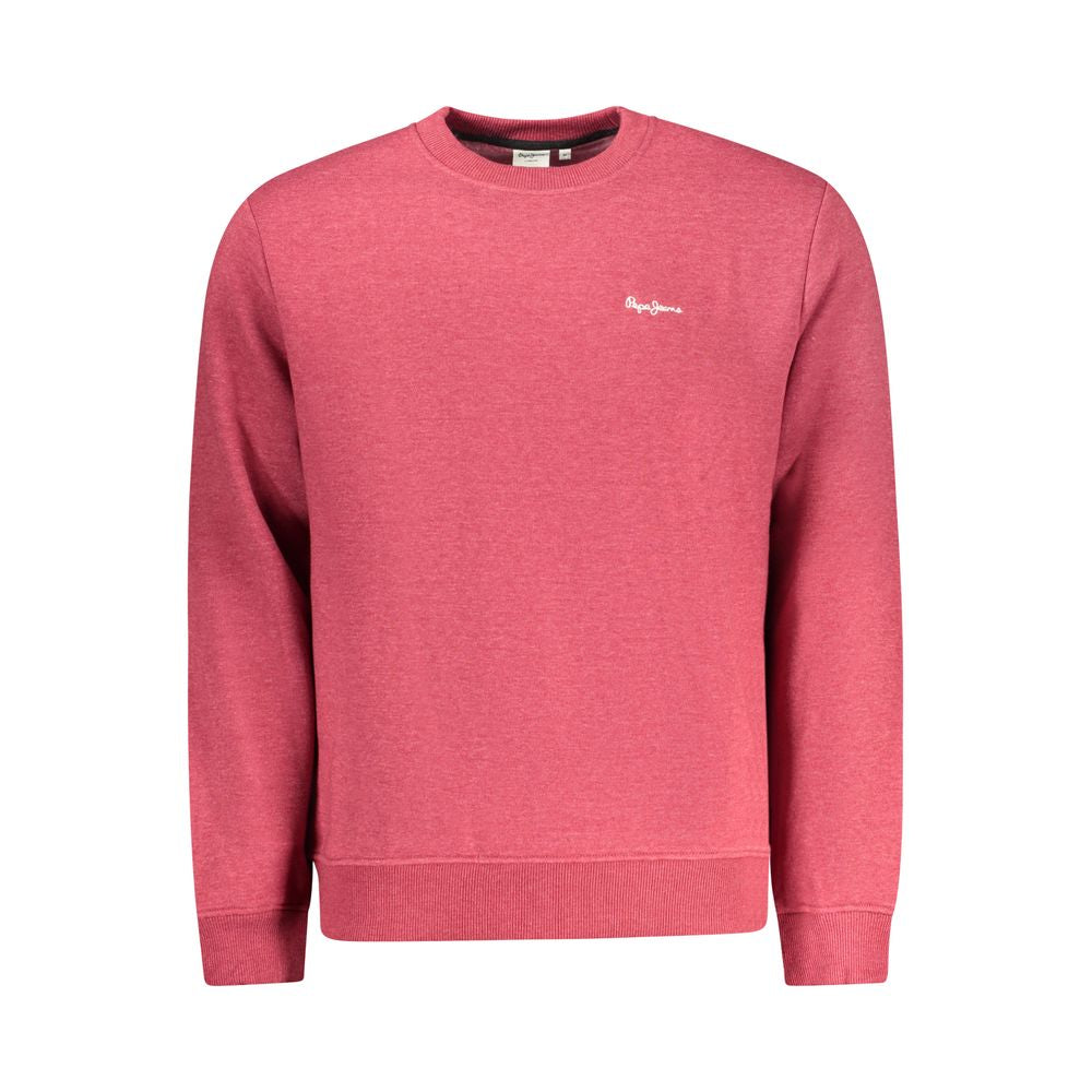 Sweatshirt en coton rouge pour homme de la marque Pepe Jeans, style décontracté avec logo Pepe Jeans visible sur le devant.