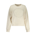 Sweatshirt blanc en coton pour femmes de Guess Jeans, design décontracté avec logo Guess sur la poitrine.