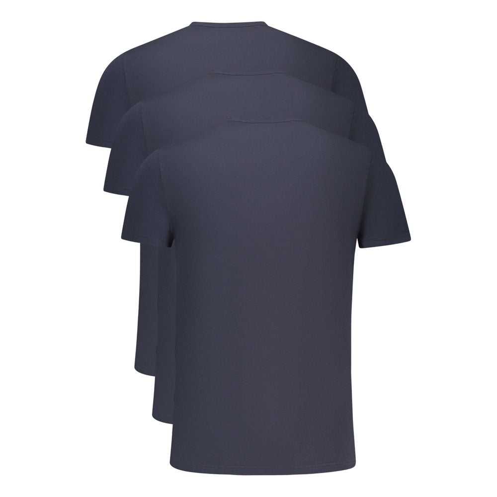 T-shirt en coton bleu pour homme de la marque Tommy Hilfiger, coupe classique avec logo discret sur la poitrine.