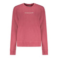 Sweatshirt en coton rouge Guess Jeans pour femmes, style décontracté avec logo Guess visible sur le devant.