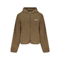 Sweat-shirt marron en polyester pour femmes de Guess Jeans, coupe décontractée et style tendance, visible sur le modèle.