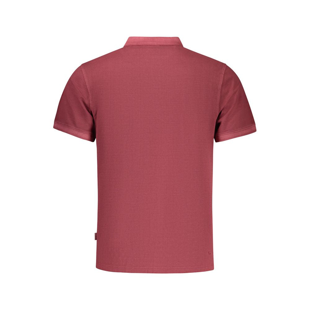 Chemise polo homme en coton rouge de la marque Pepe Jeans, vue de face avec col et boutons visibles.