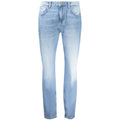 Jean en coton pour femme Pepe Jeans Azzurro, coupe classique avec détails modernes, vue de face montrant la couleur bleue pâle.
