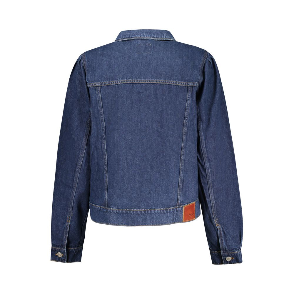 Veste en coton bleu pour femme de la marque Pepe Jeans, coupe décontractée et style moderne visible sur l'image.