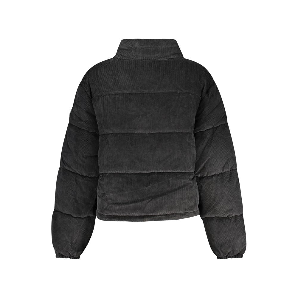 Veste en polyester noire Guess Jeans pour femme, décontractée avec détails modernes, vue de face.