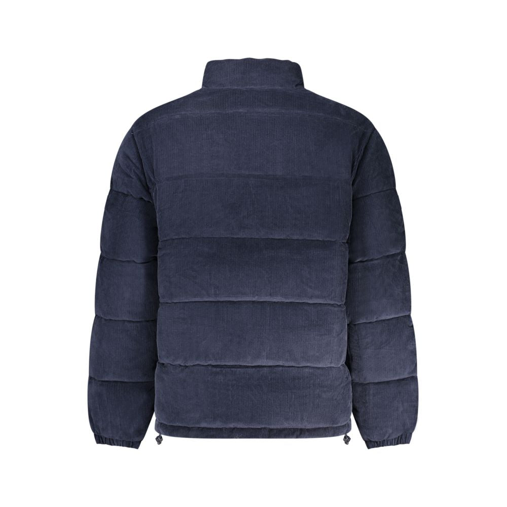 Veste en polyester bleue pour homme de la marque Guess Jeans, style décontracté avec fermeture éclair et poches latérales.