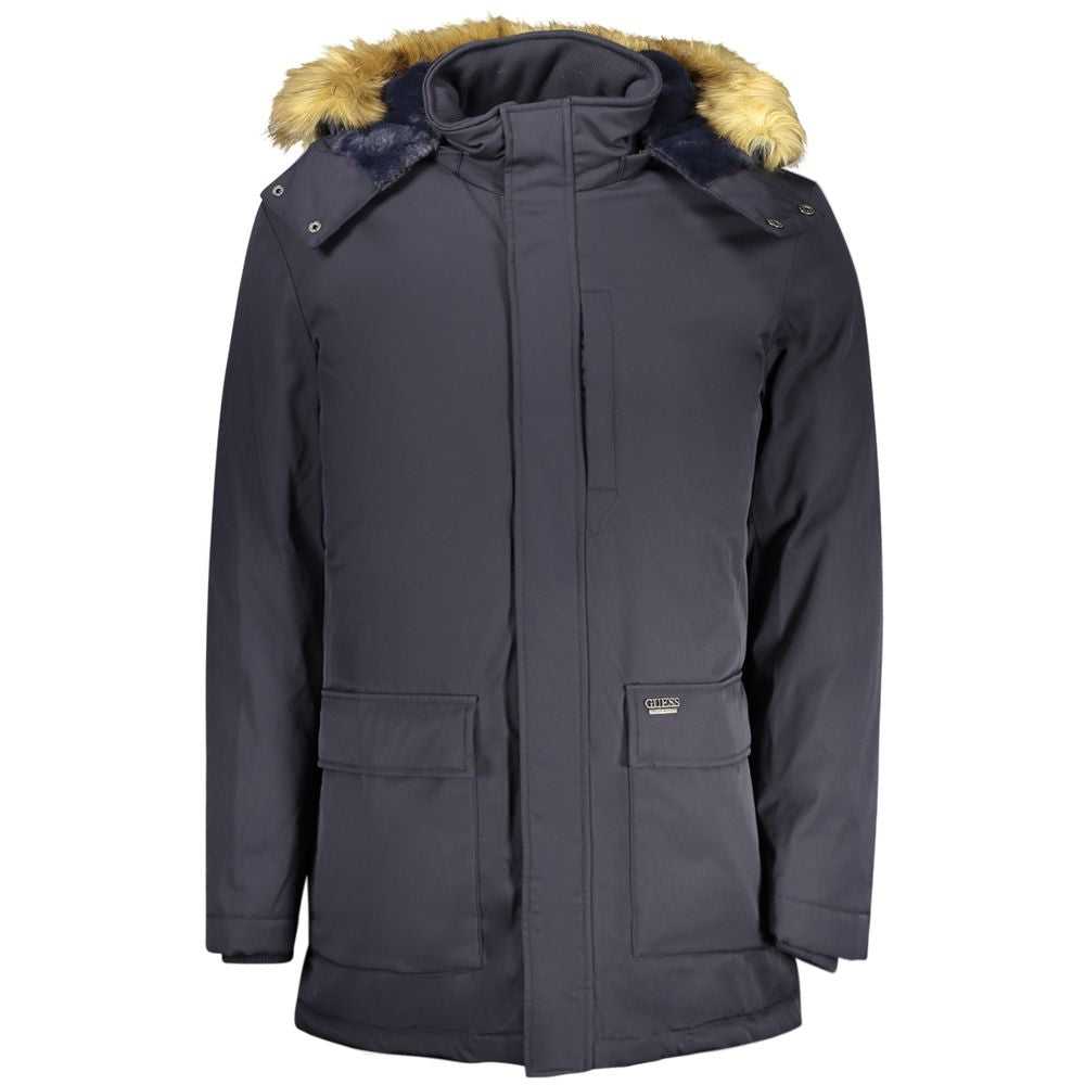 Veste beige en polyester pour femmes Guess Jeans, coupe élégante et détails modernes, idéale pour un style décontracté.