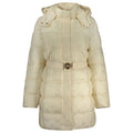 Veste beige en poliamide pour femme de Guess Jeans, coupe élégante, avec détails de couture visibles.
