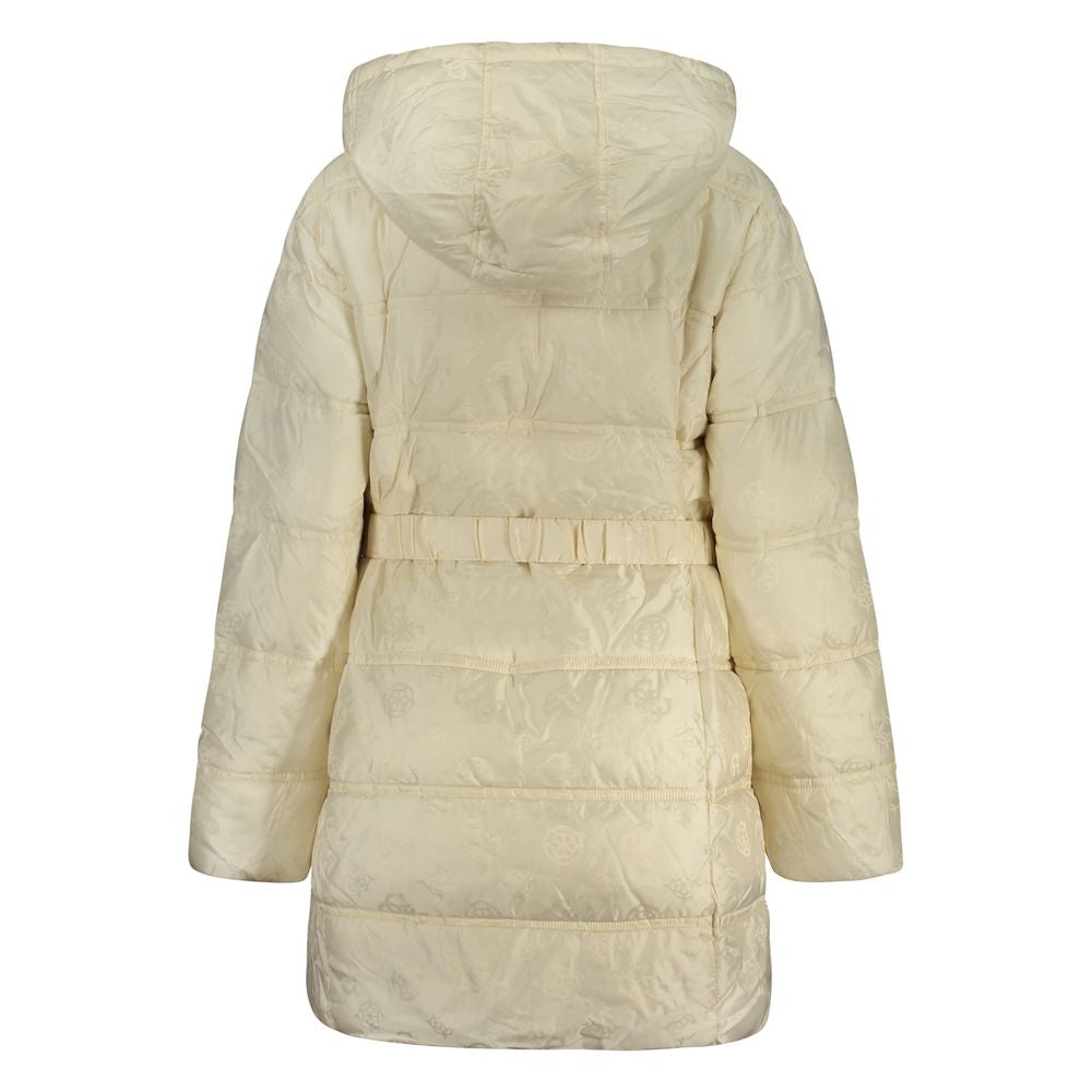 Veste beige en poliamide pour femme de Guess Jeans, coupe élégante et moderne, avec détails visibles en tissu léger.