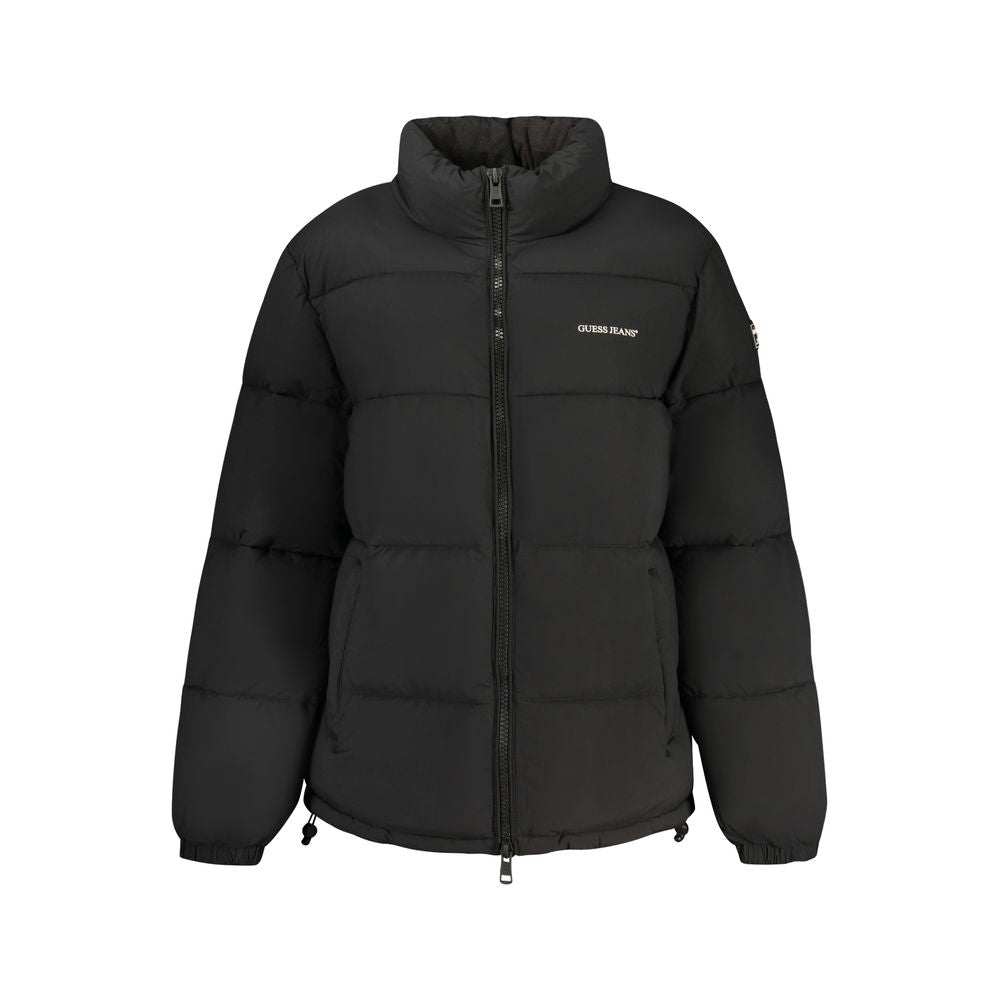 Veste en polyester noire pour femme de Guess Jeans, coupe élégante avec détails modernes et design tendance.