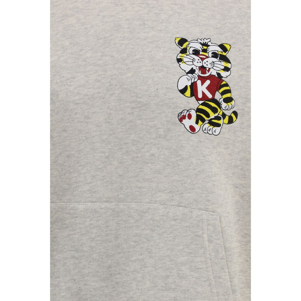 Sweat-shirt gris en coton de la marque Kenzo, doux et confortable, avec logo discret sur la poitrine.