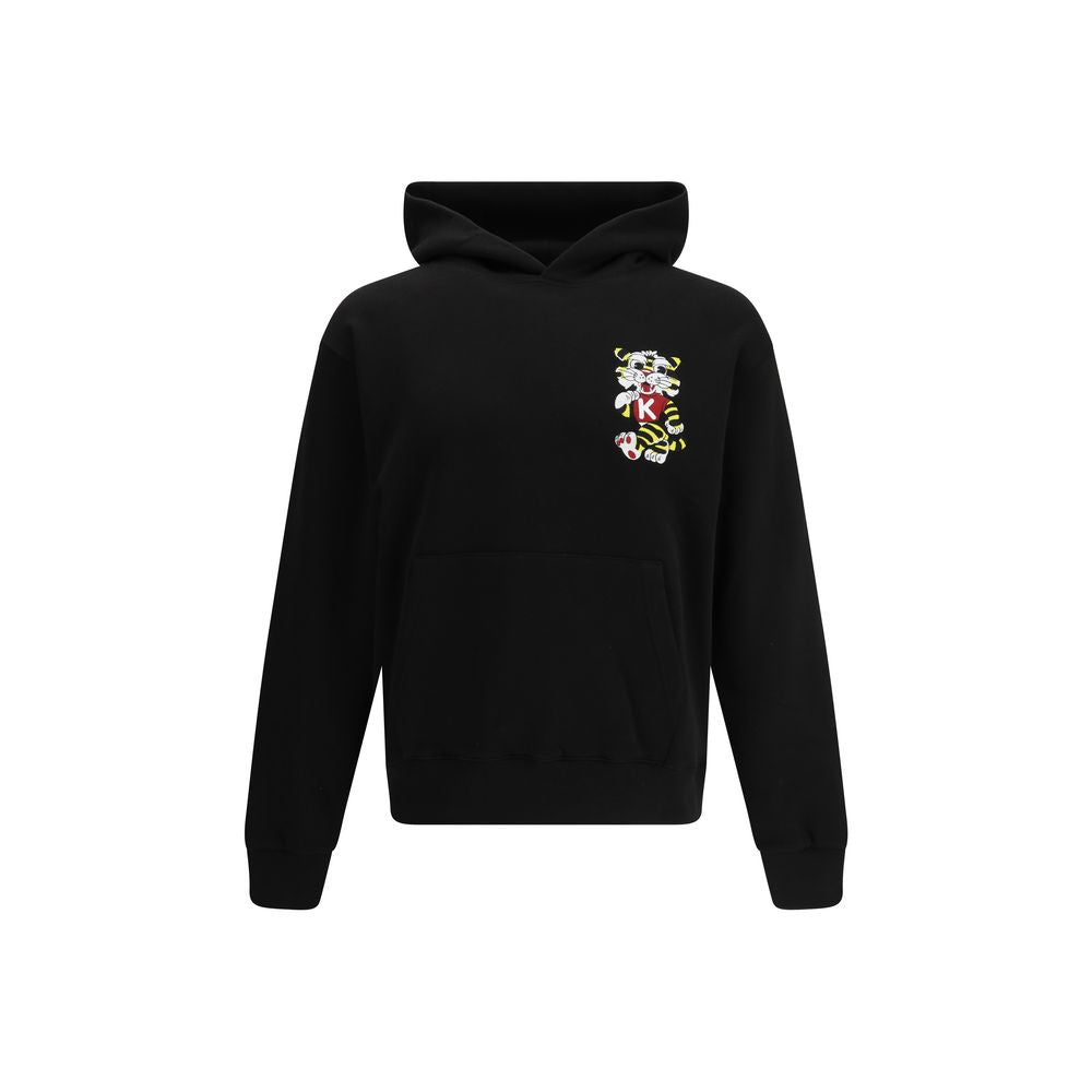 Sweatshirt en coton noir de la marque Kenzo, coupe classique et logo Kenzo visible sur le devant.