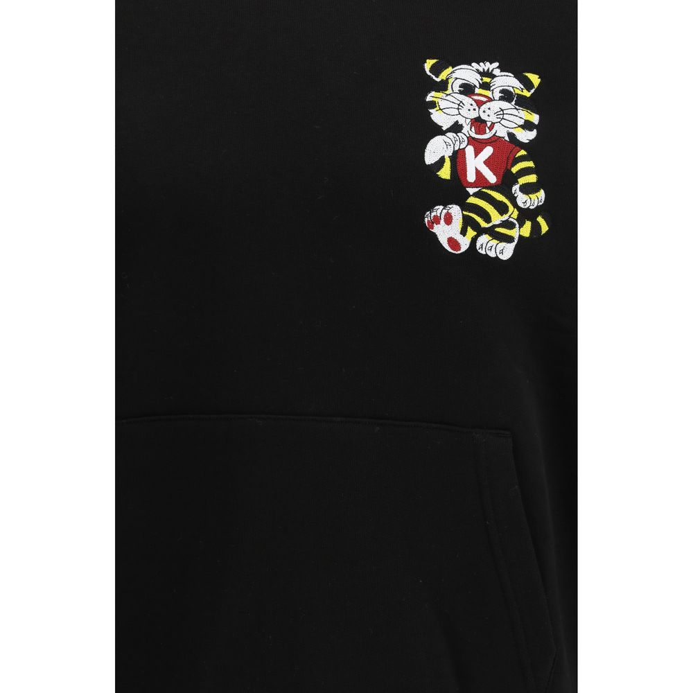 Sweatshirt noire en coton de la marque Kenzo, vue de face avec logo visible sur la poitrine.