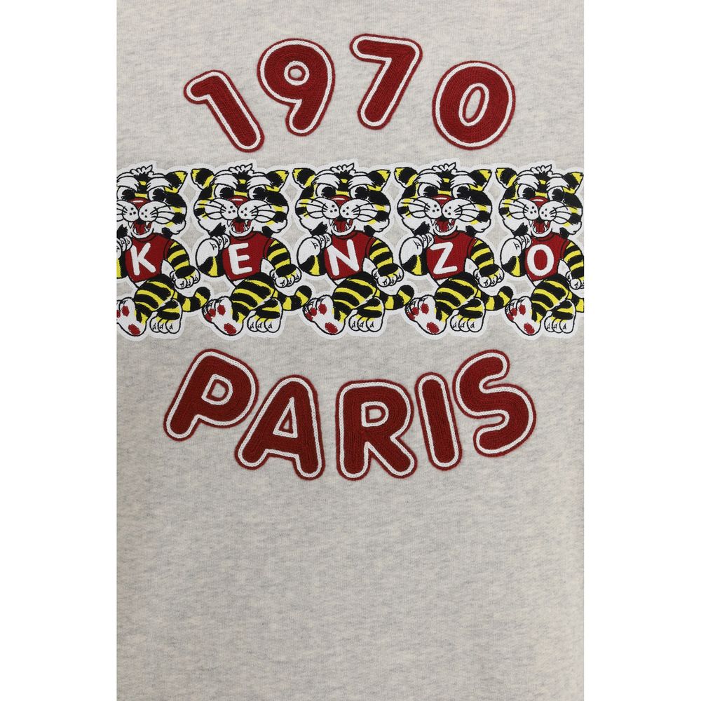 Sweat-shirt gris en coton de la marque Kenzo, coupe décontractée et logo discret visible sur le devant.