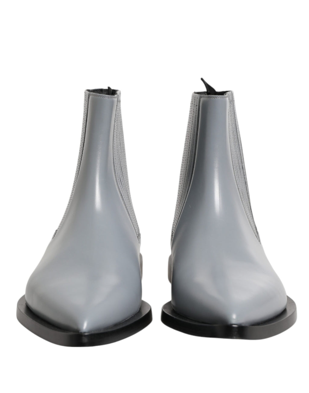 Bottines Chelsea gris clair Dolce & Gabbana pour femmes, chaussures élégantes à la cheville avec semelle en cuir.