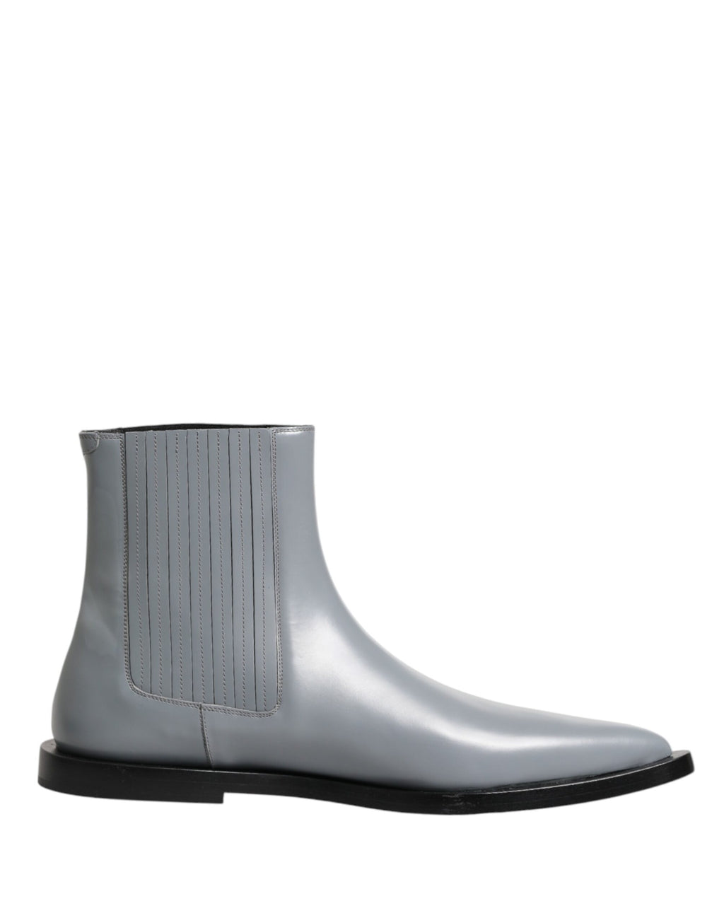 Bottines Chelsea gris clair Dolce & Gabbana pour femme, ankle boots élégants en cuir avec semelle robuste.