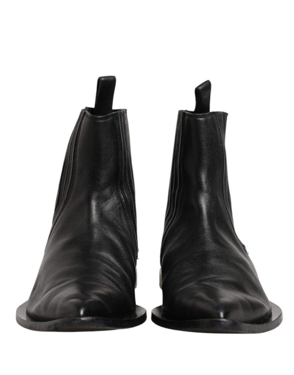Bottes Chelsea noires pour hommes de Dolce & Gabbana, chaussures courtes à la cheville, style élégant et moderne.