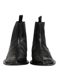 Bottes Chelsea noires pour hommes de Dolce & Gabbana, chaussures courtes à la cheville, style élégant et moderne.