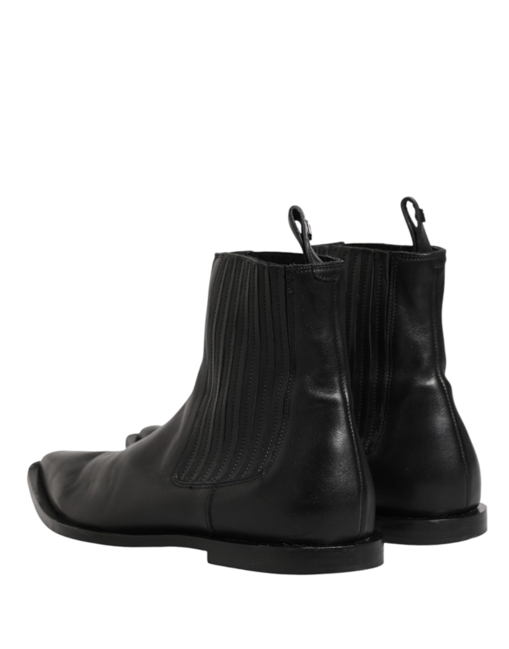 Chaussures Chelsea noires pour hommes de Dolce & Gabbana, bottines courtes à la cheville en cuir élégant.