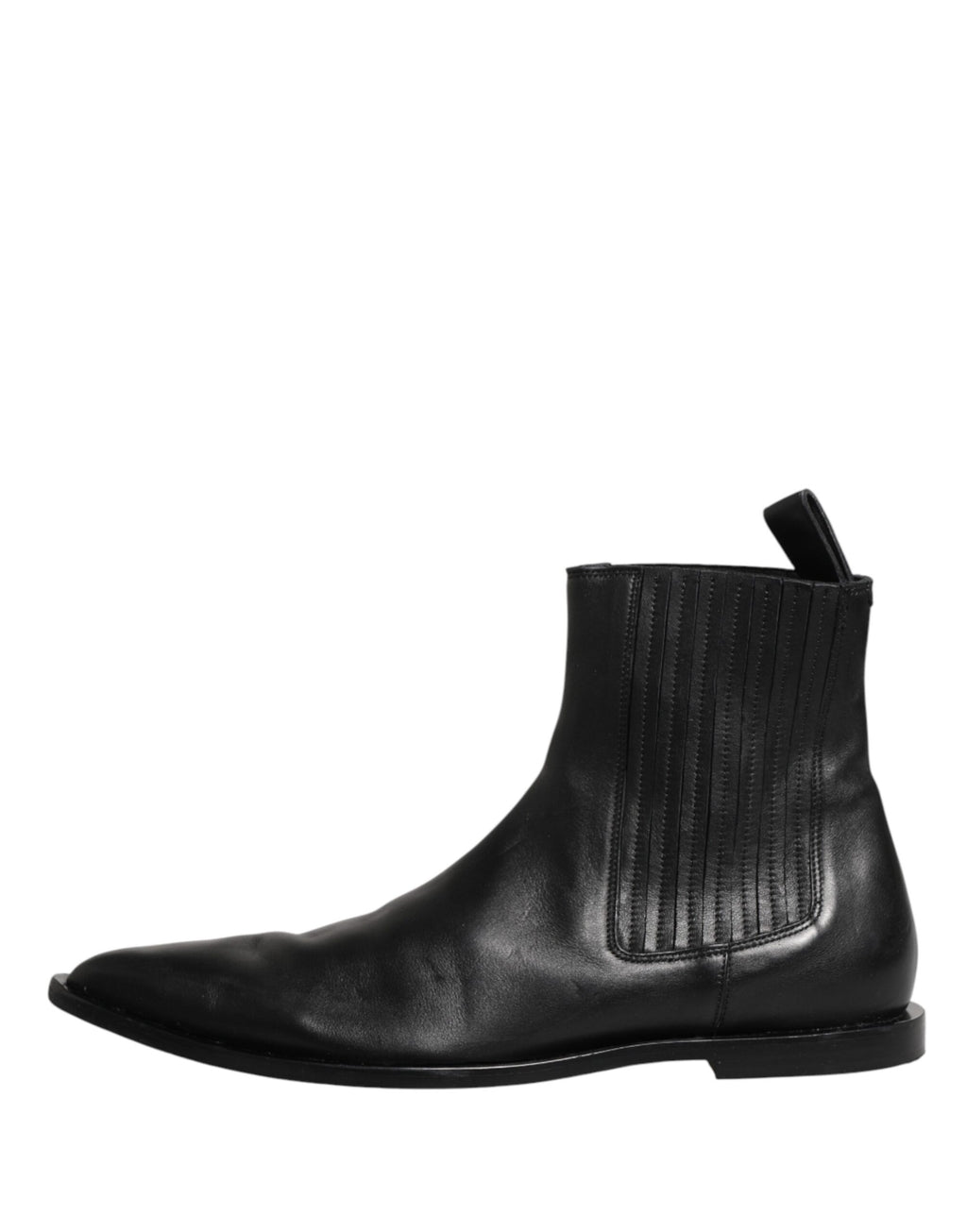Bottines Chelsea noires pour hommes de Dolce & Gabbana, chaussures courtes à la cheville avec design élégant.