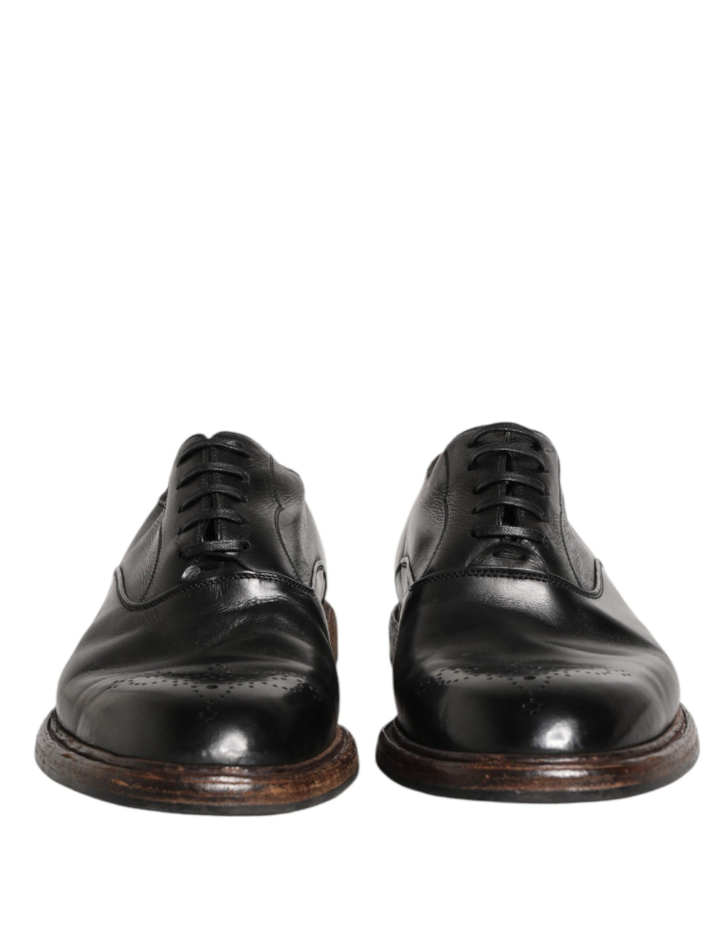 Chaussures Oxford en cuir de veau noir de Dolce & Gabbana, élégantes et sophistiquées, pour homme.