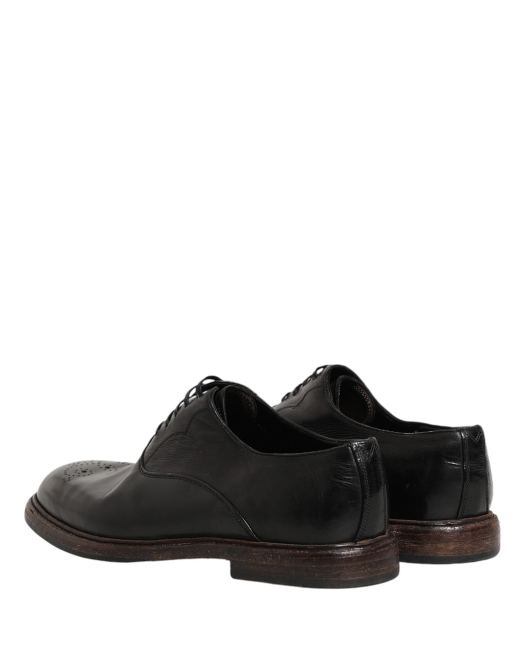 Chaussures Oxford en cuir de veau noir de Dolce & Gabbana, élégantes et sophistiquées pour homme.