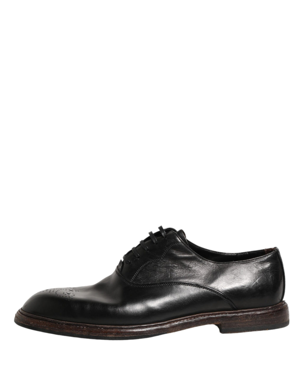 Chaussures Oxford en cuir de veau noir de Dolce & Gabbana, élégantes et classiques pour homme.