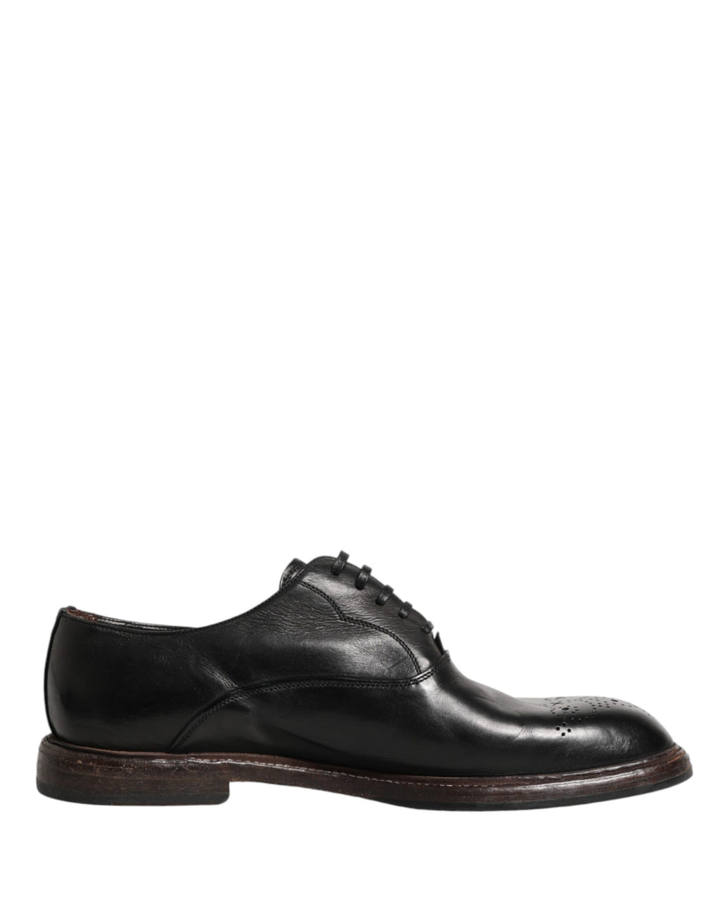 Chaussures Oxford en cuir de veau noir de Dolce & Gabbana, élégantes et classiques pour homme.