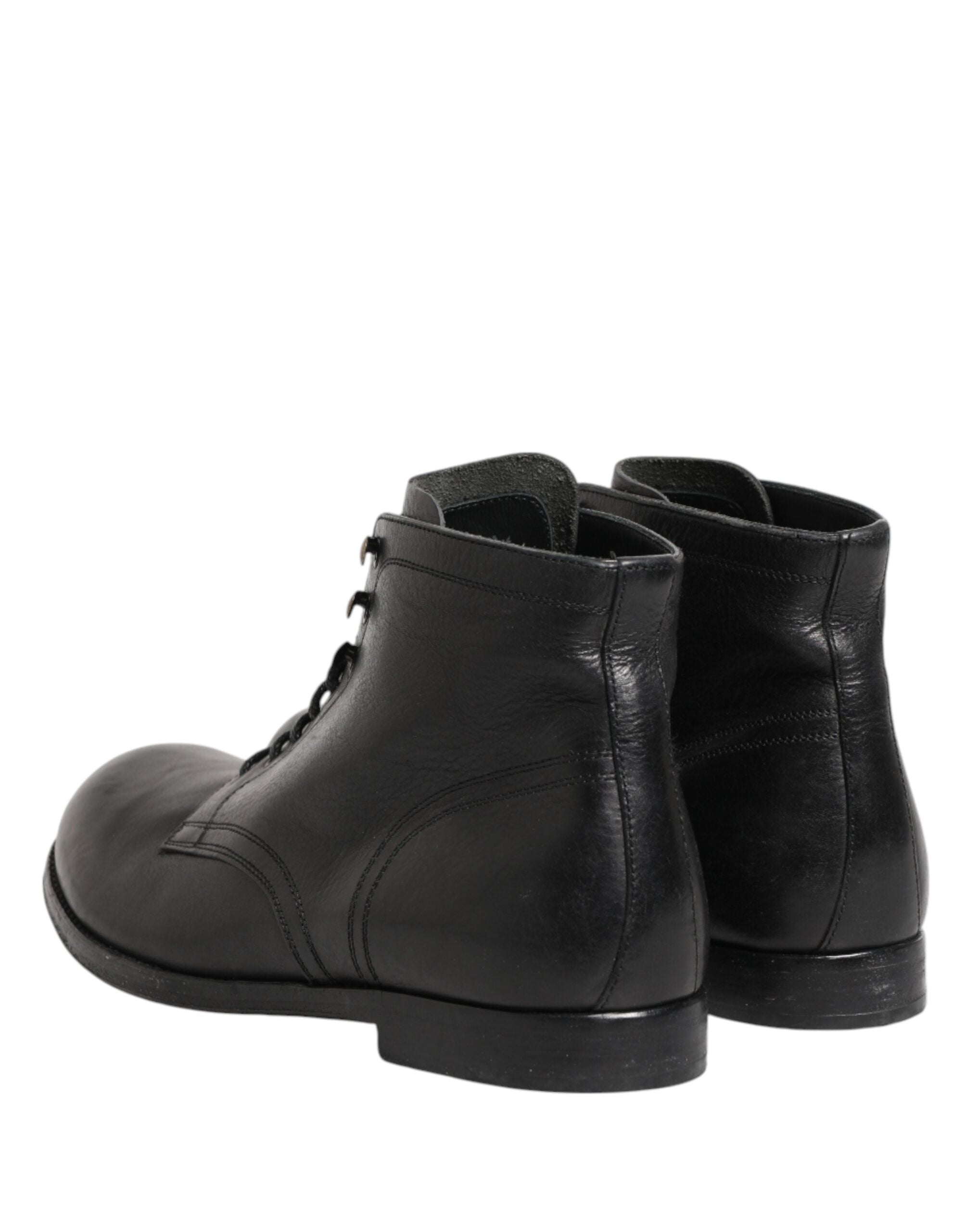 Chaussures hommes Dolce & Gabbana, bottines noires lacées jusqu'à la cheville, style élégant et moderne