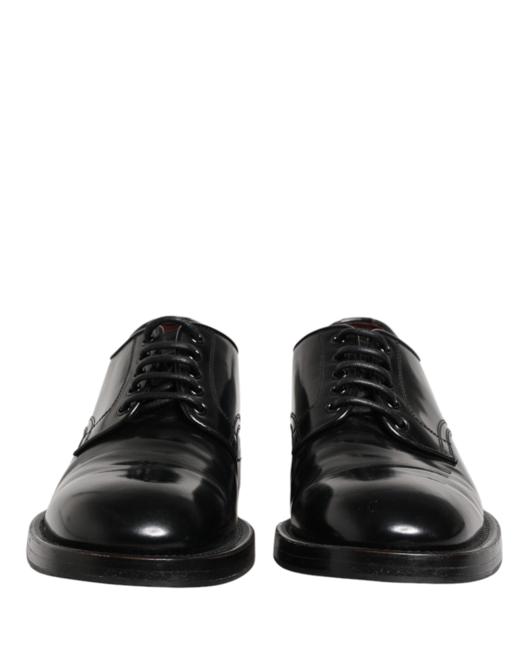 Chaussures Derby en cuir noir Dolce & Gabbana avec lacets pour homme, élégantes et sophistiquées.