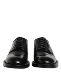Chaussures Derby en cuir noir Dolce & Gabbana avec lacets pour homme, élégantes et sophistiquées.