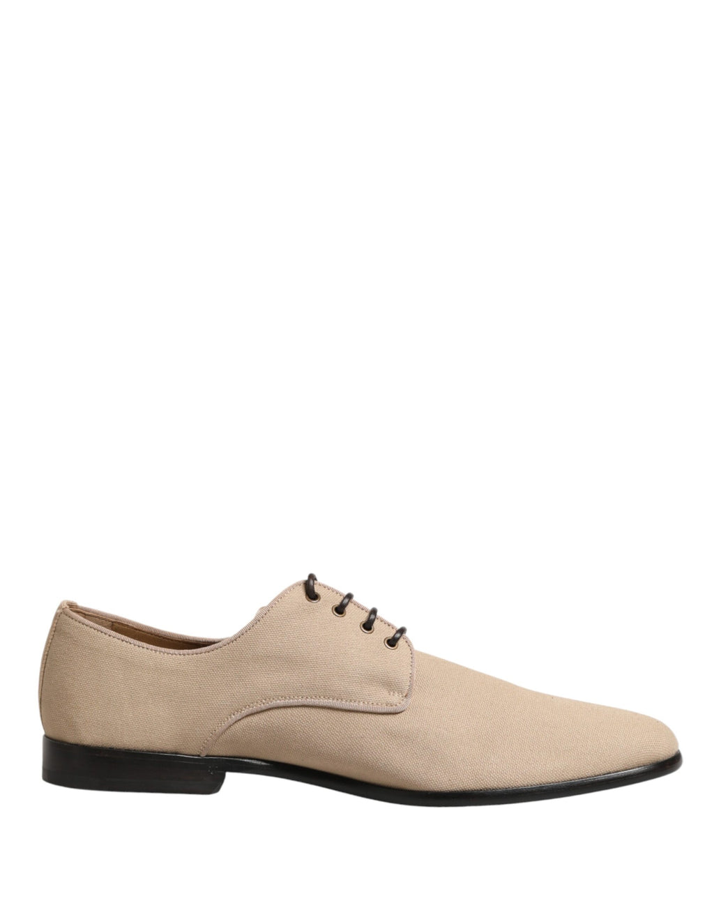 Chaussures derby en toile beige de Dolce & Gabbana pour homme avec lacets et design élégant.
