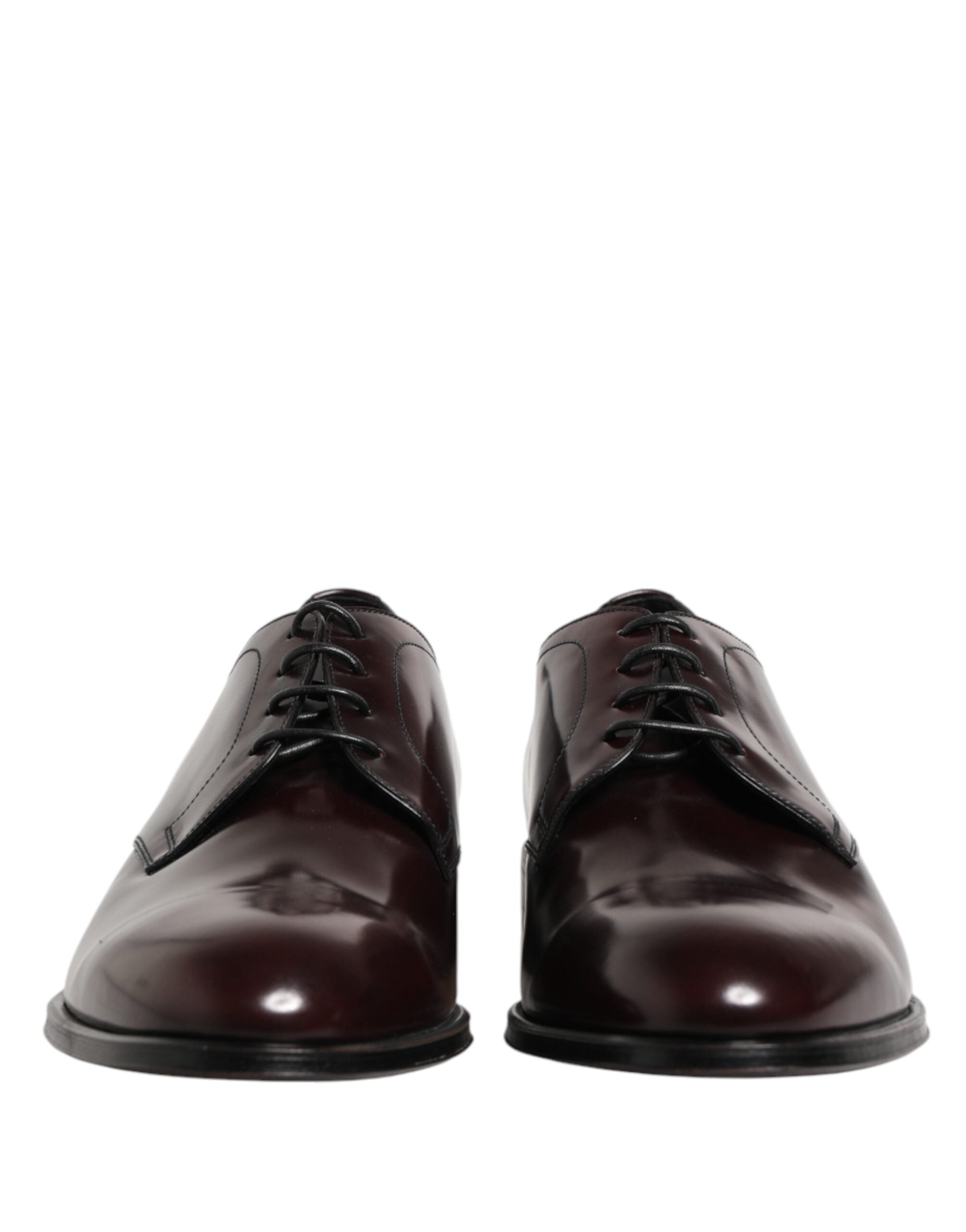 Chaussures Derby en cuir noir Dolce & Gabbana avec laçage, élégantes et sophistiquées pour hommes.
