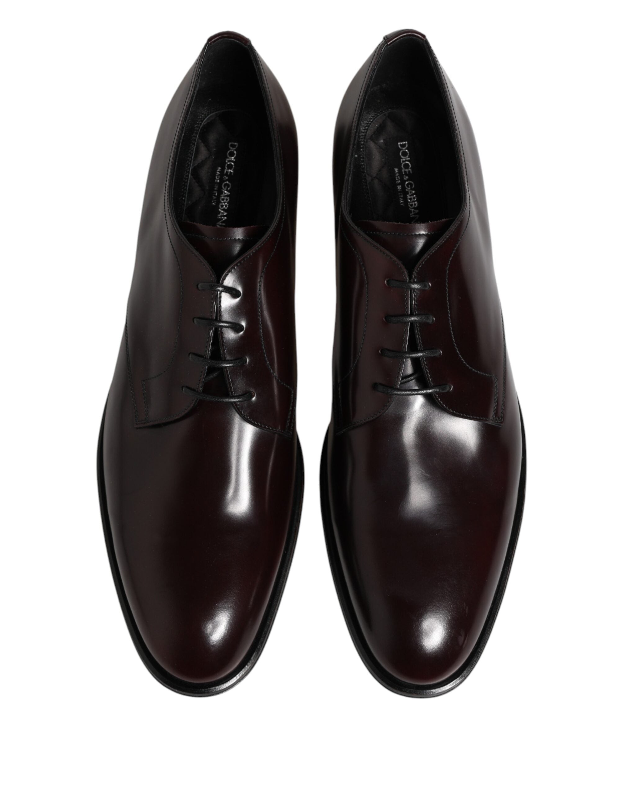 Chaussures Derby en cuir noir Dolce & Gabbana pour homme avec laçage, élégantes et sophistiquées.