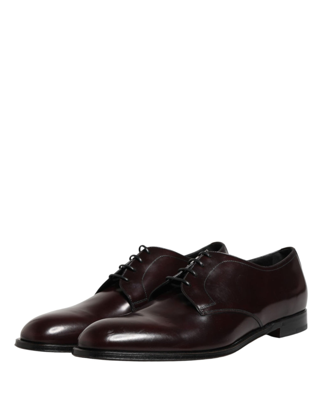 Chaussures Derby en cuir noir Dolce & Gabbana avec laçage, style élégant pour hommes.