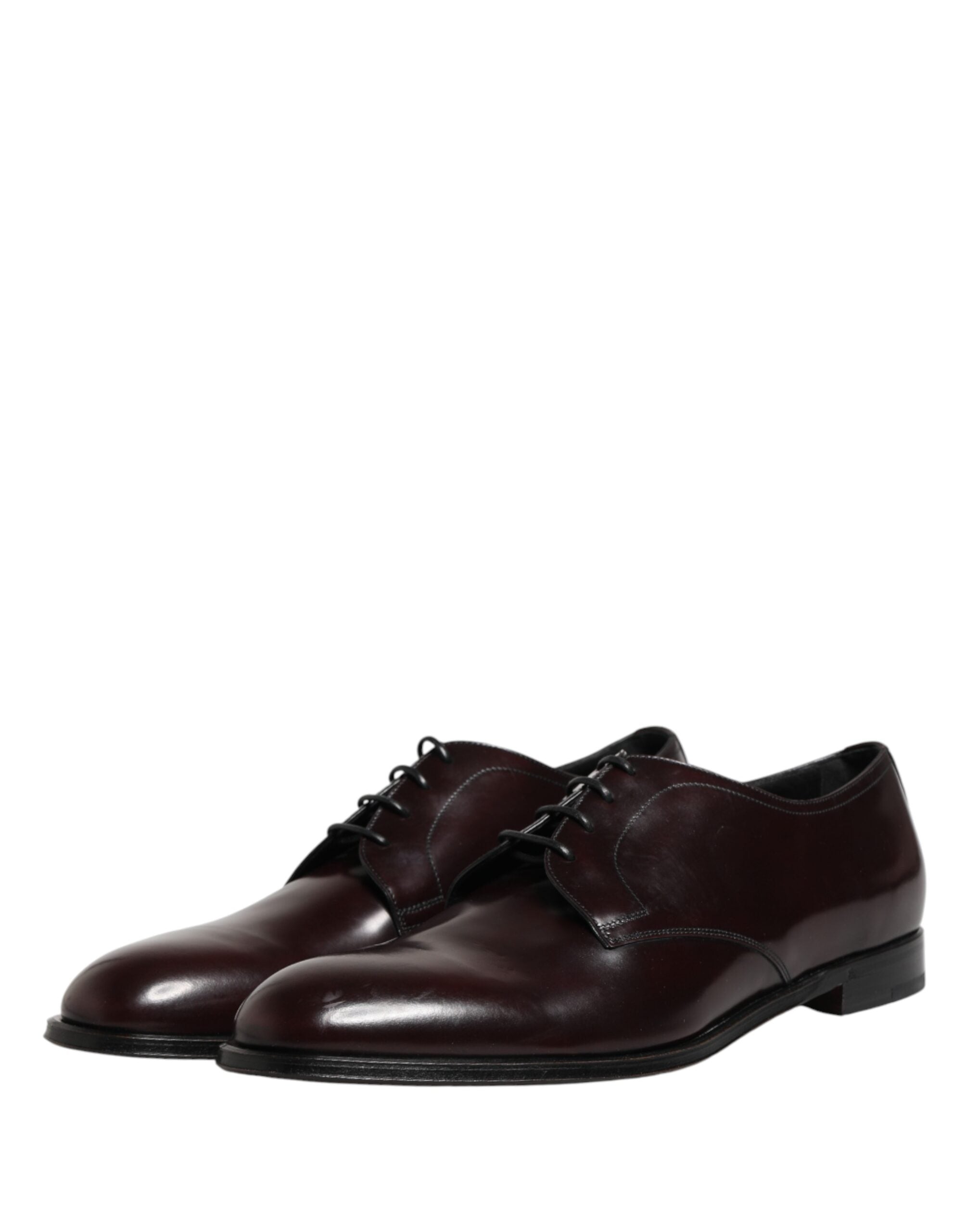 Chaussures Derby en cuir noir Dolce & Gabbana avec laçage, style élégant pour hommes.