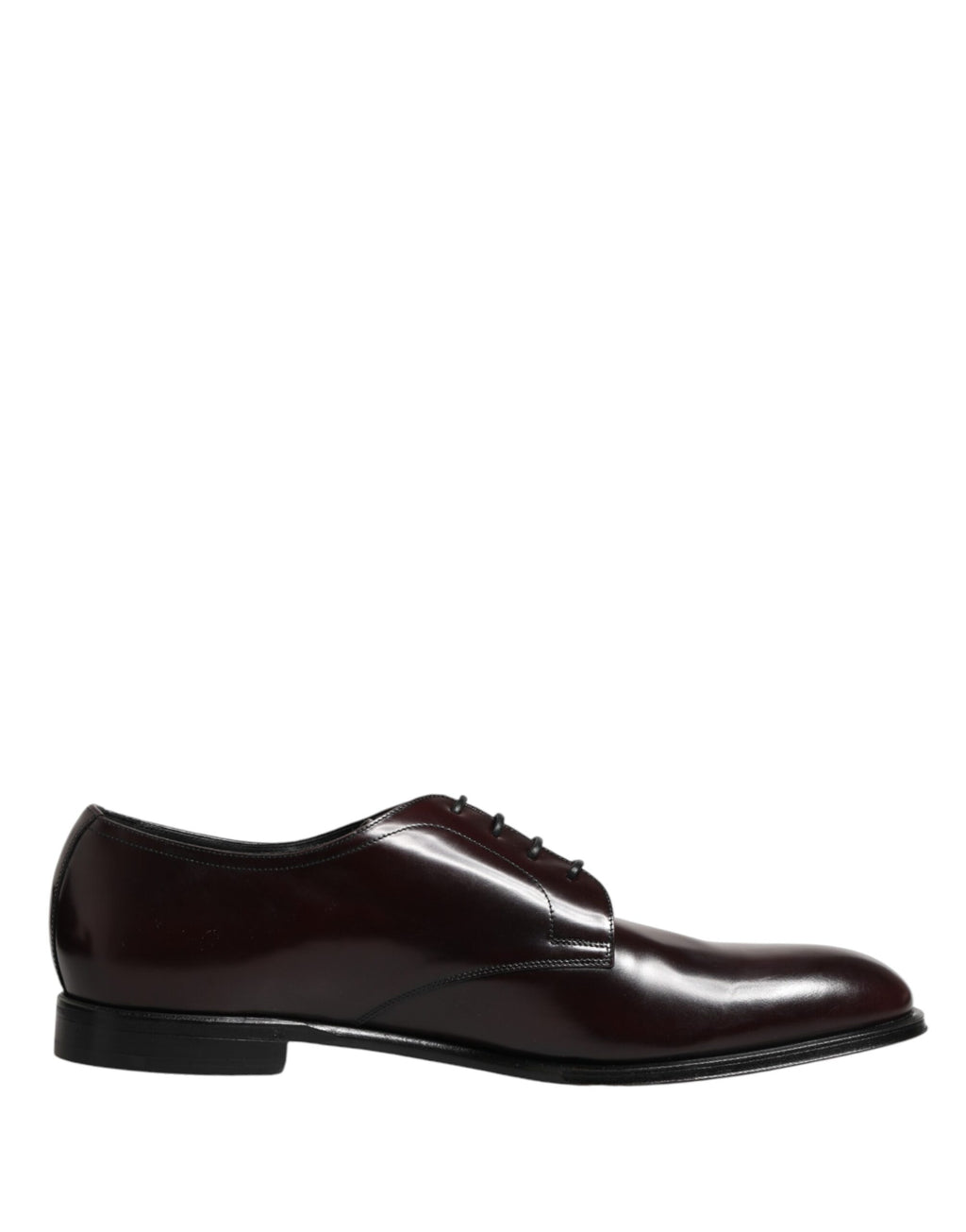 Chaussures Derby en cuir noir Dolce & Gabbana avec laçage, vue de face, élégantes et sophistiquées pour hommes.