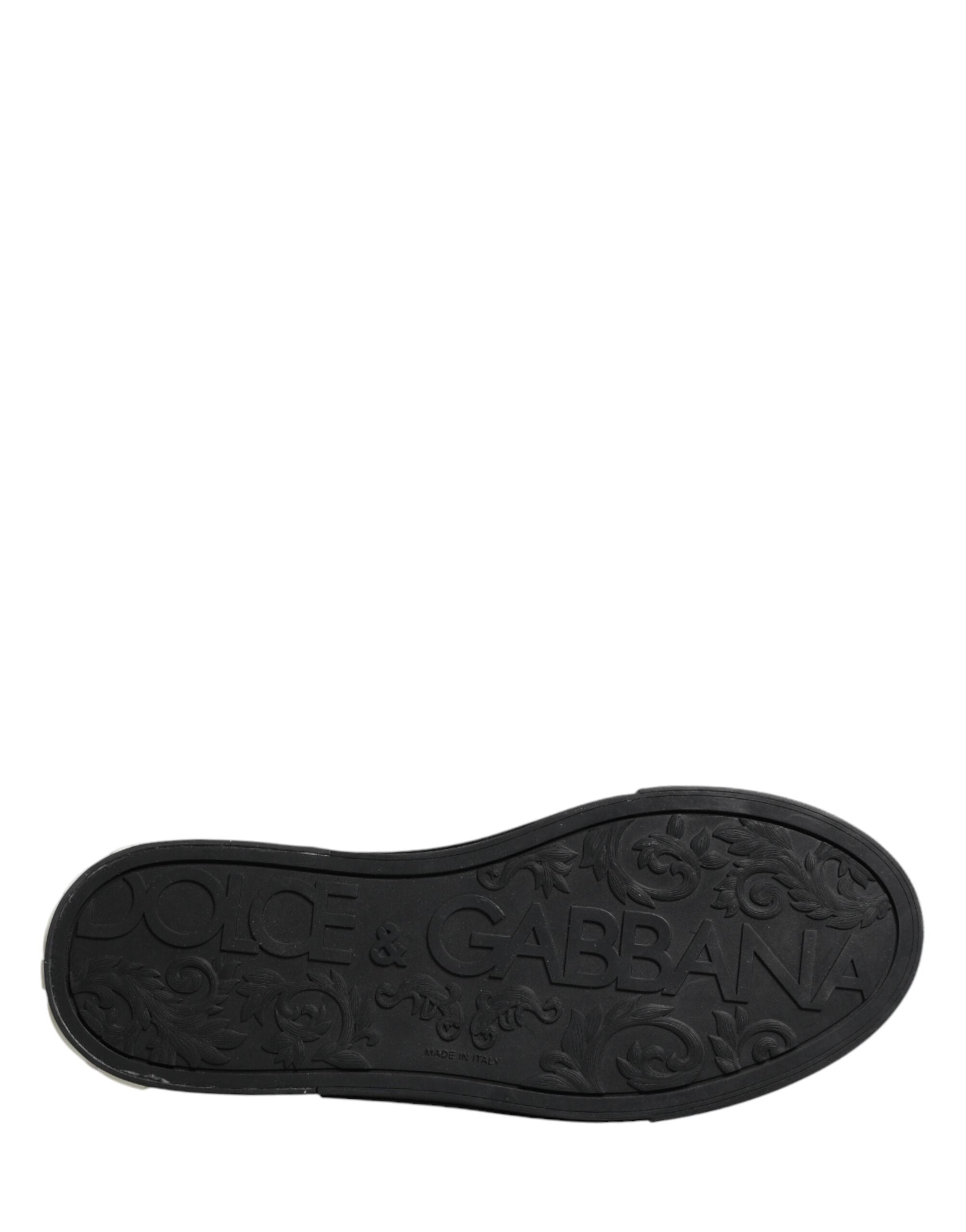 Chaussures slip-on pour homme Dolce & Gabbana, baskets en toile bleue ornées de détails embellis.