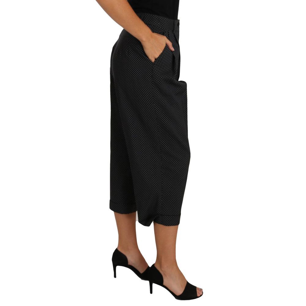 Pantalon en coton noir Dolce & Gabbana pour homme, coupe classique avec détails élégants, vue de face.