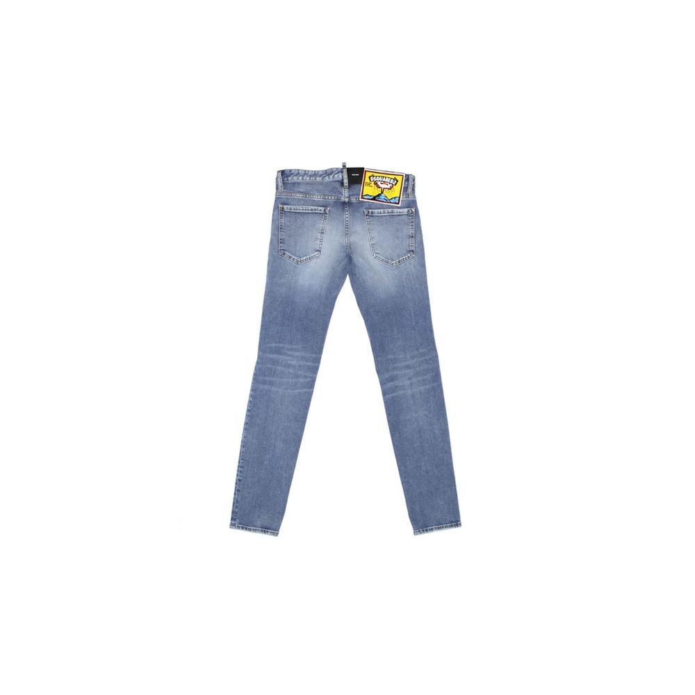 Jeans droits en coton bleu de Dsquared², style décontracté et classique, visibles avec une coupe droite.