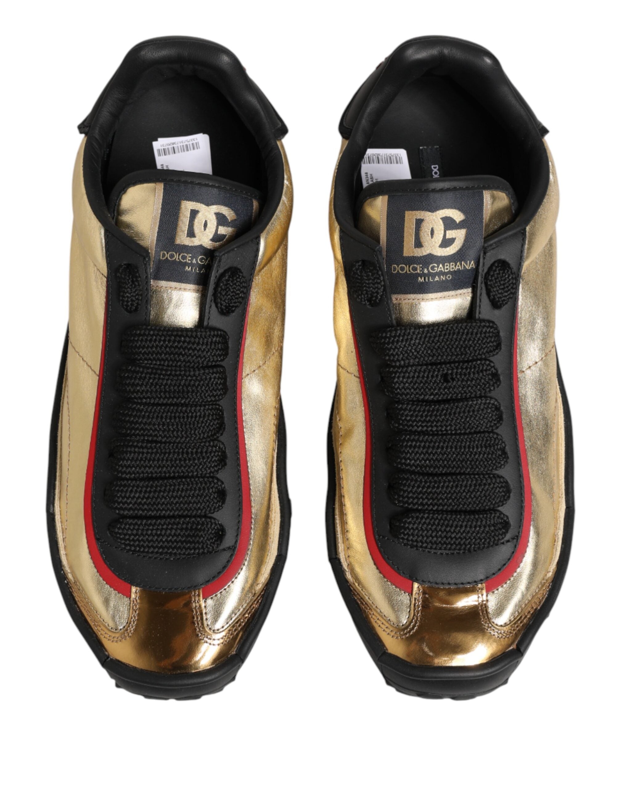 Chaussures sneakers Dolce & Gabbana Old Runner multicolores avec lacets, vue de face, style sportif et tendance.