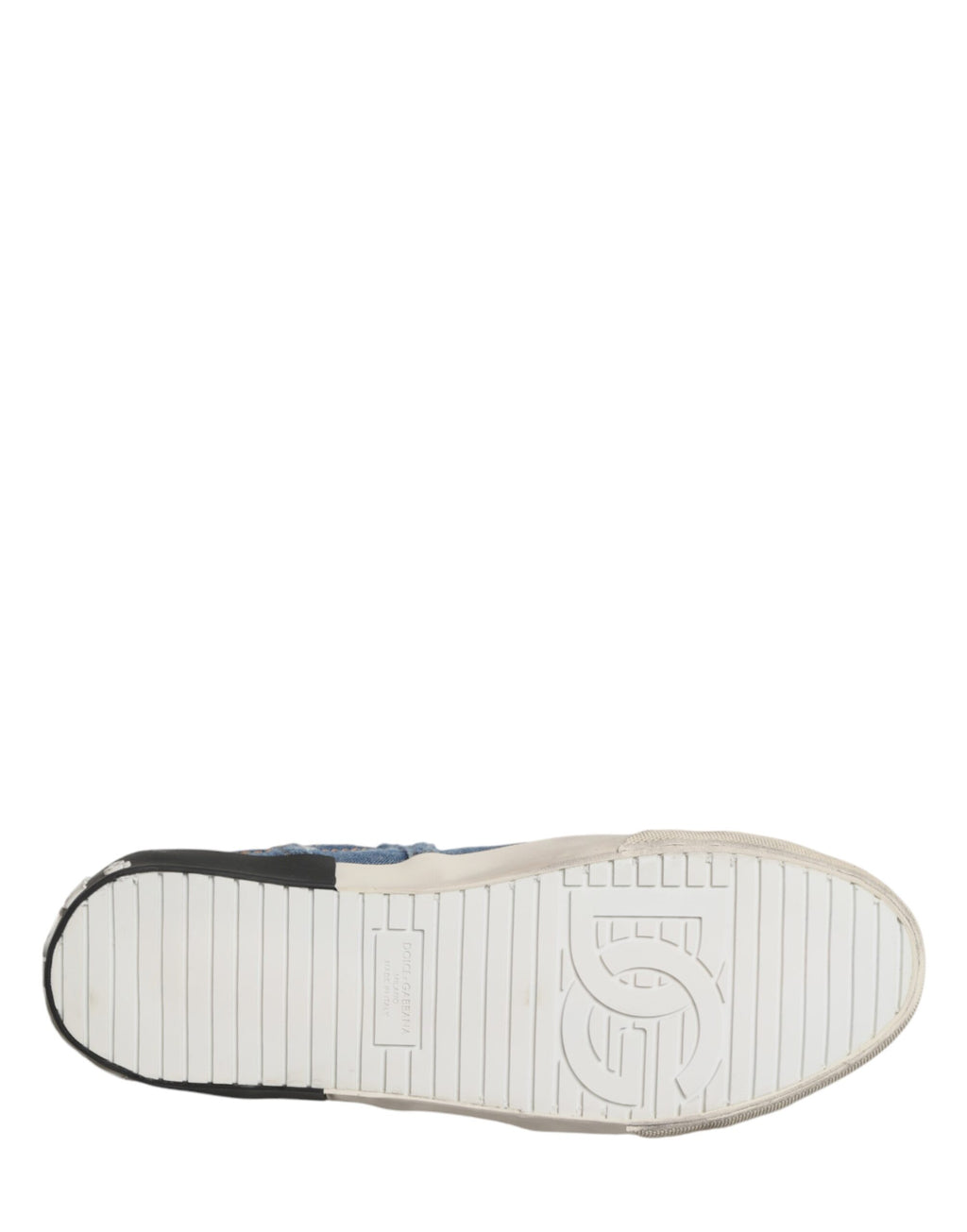 Chaussures Dolce & Gabbana Sneakers en denim bleu délavé, baskets basses en toile avec finition distressed.