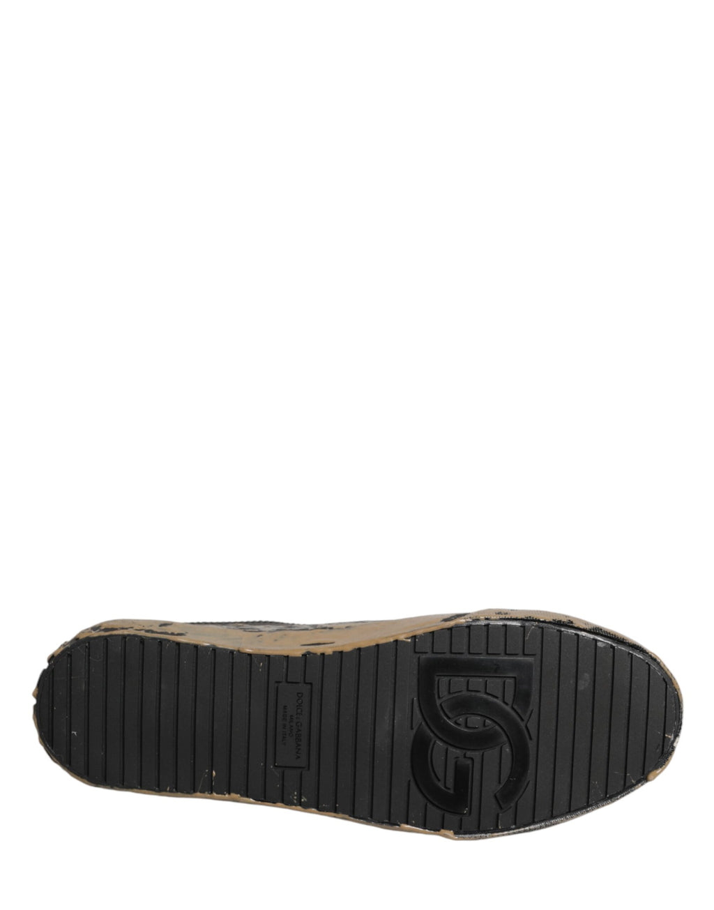 Chaussures basses Dolce & Gabbana Portofino en effet boue noire, baskets tendance pour femme.