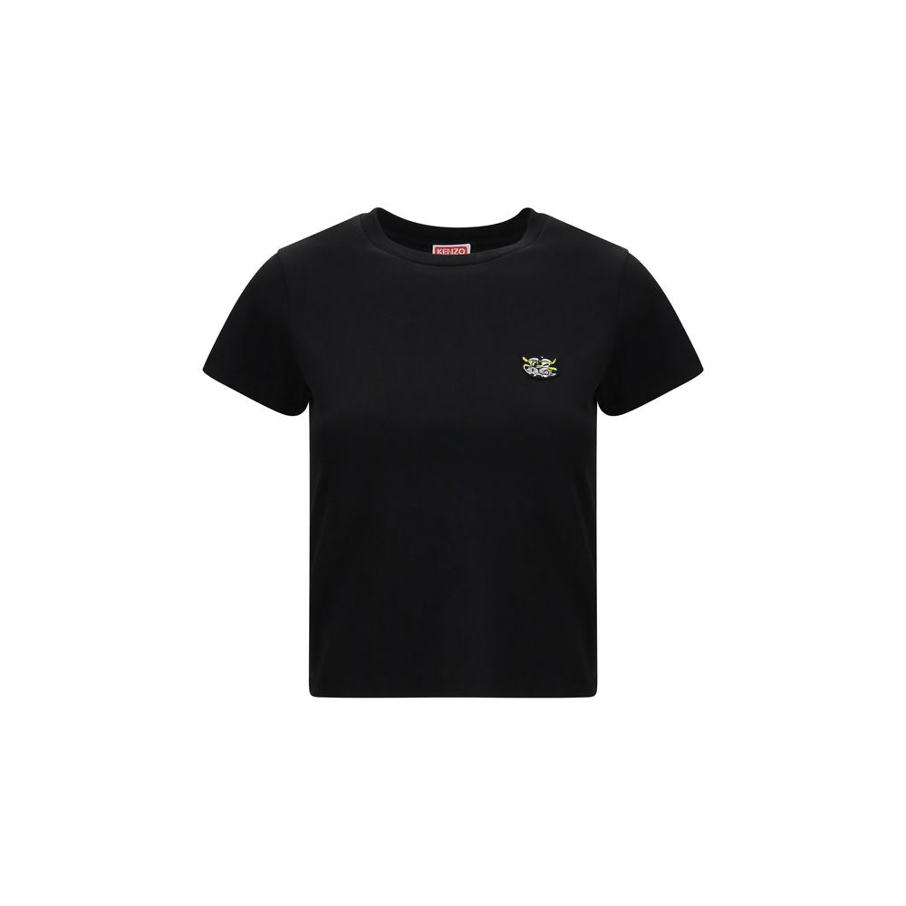 T-shirt en coton noir de la marque Kenzo, coupe classique, affichant le logo Kenzo sur la poitrine.