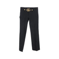 Pantalon noir en viscose de Gucci, pantalon élégant pour femme, avec coupe ajustée et finition soignée, prêt à être porté.