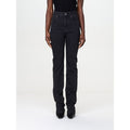 Jeans droits en coton noir de Saint Laurent, style classique et coupe ajustée, visibles sur un mannequin.